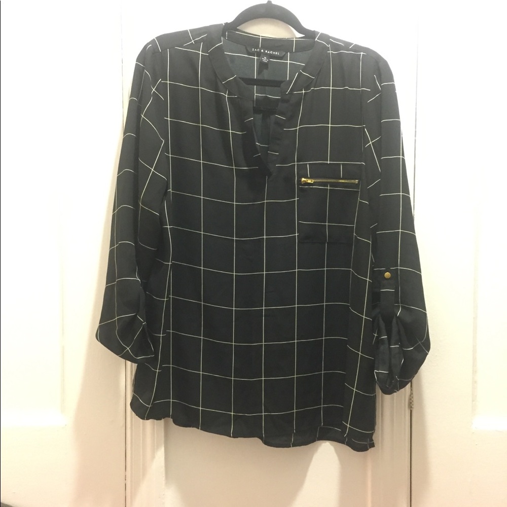 Black white grid blouse Zac & Rachel - XL